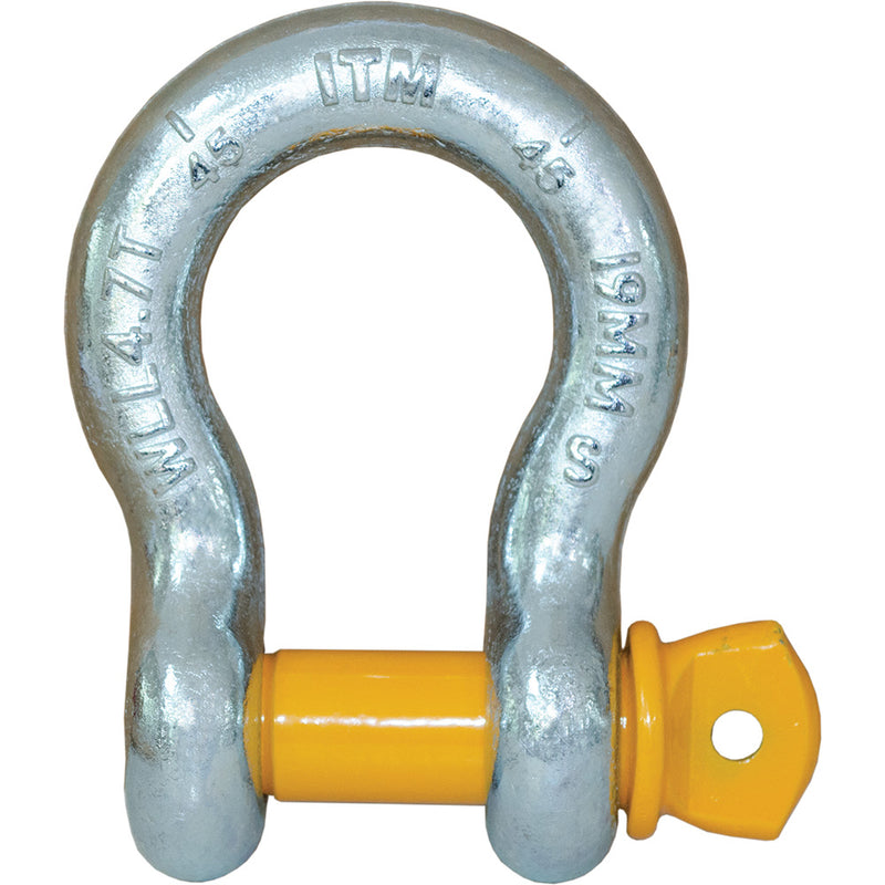 ITM Bow Shackle-Yellow Pin GS Screw Pin-35 Ton-50mm Body