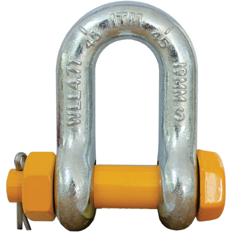 ITM Dee Shackle-Yellow Pin GS Safety Pin-2 Ton-13mm Body