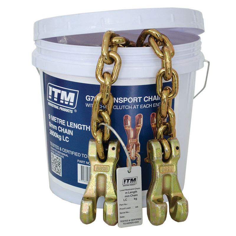 ITM G70 Transport Chain - 3.8 Ton Lashing Cap. - 9M Length