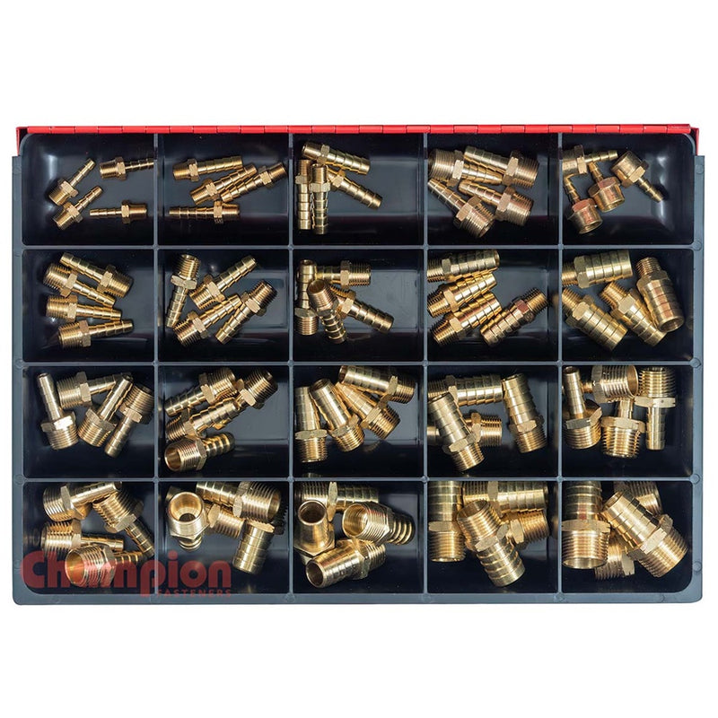 Champion 80pc Male Brass Hose Tail Assortment