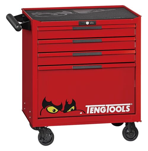 Teng Pro35 26in Low Roller Cabinet 4 Drawers Red