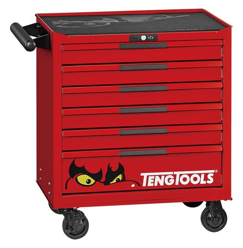 Teng Pro35 26in Low Roller Cabinet 6 Drawers Red