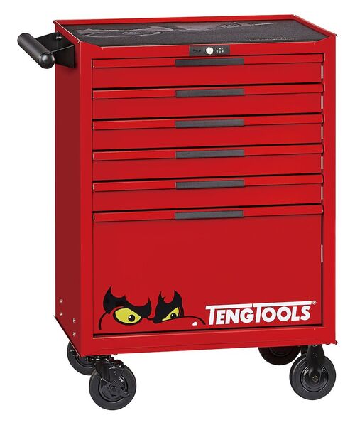 Teng Pro35 26in Roller Cabinet 6 Drawers Red