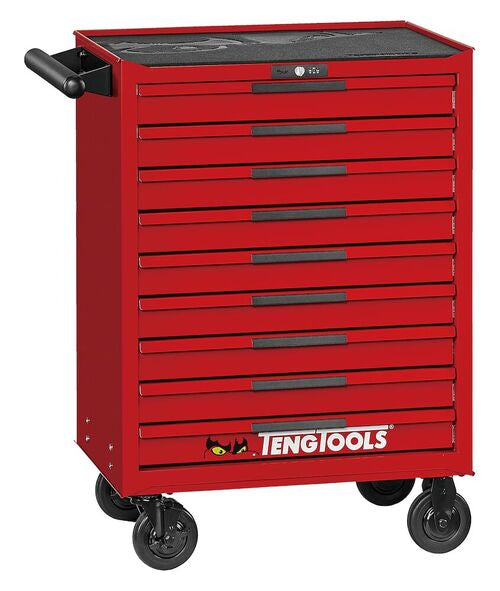 Teng Pro35 26in Roller Cabinet 9 Drawers Red