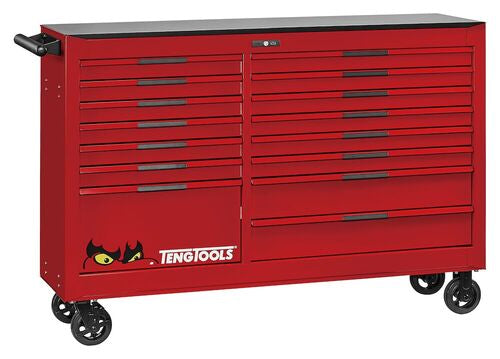 Teng Pro35 64in Roller Cabinet 15 Drawers Red