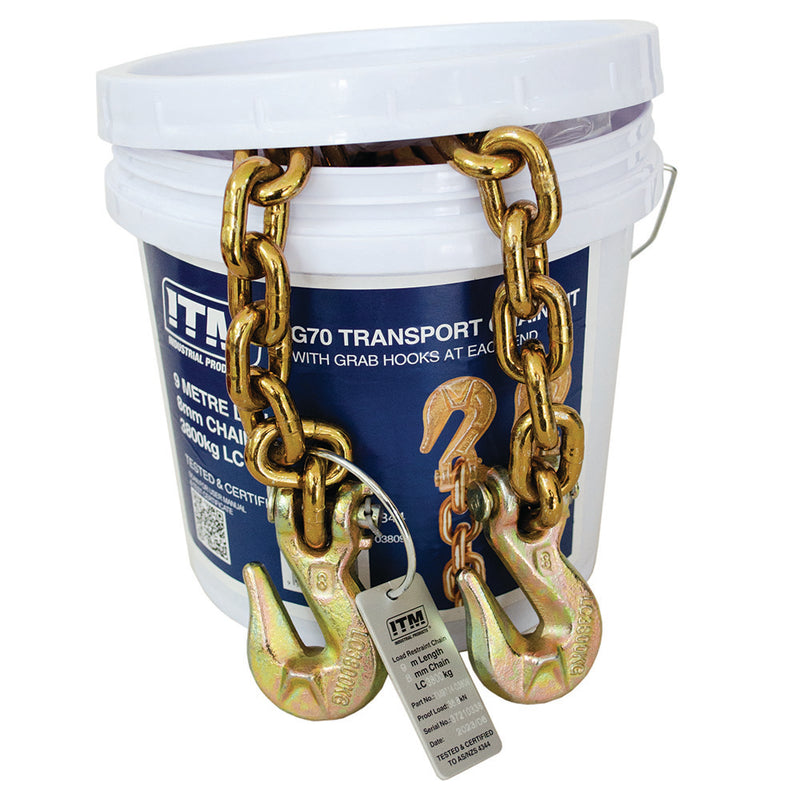 ITM G70 Transport Chain - 3.8 Ton Lashing Cap. - 9M Length