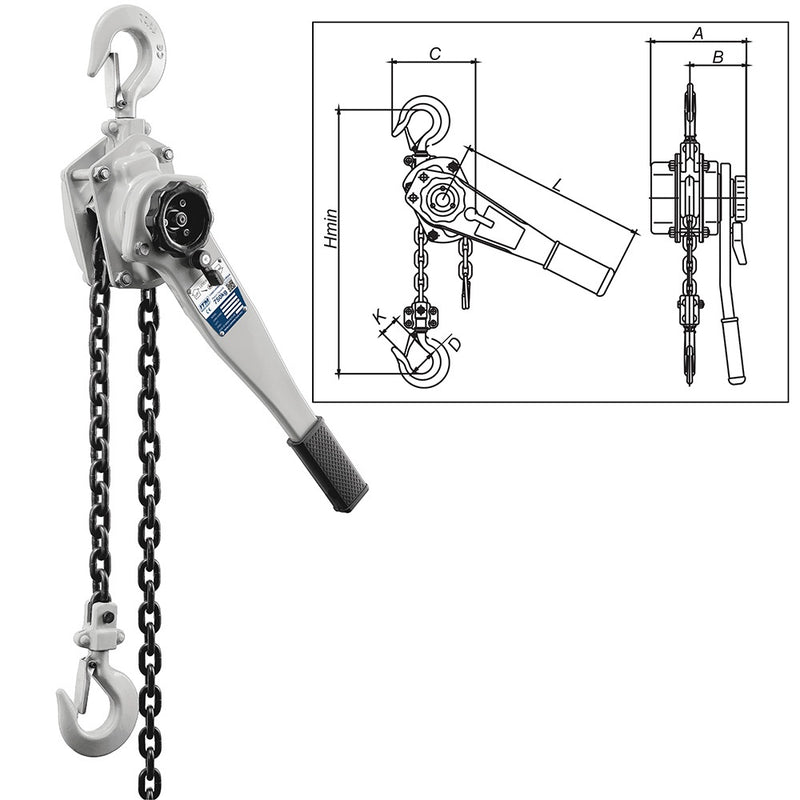 ITM Lever Hoist-Heavy Duty-750 kg-1.5 Meter Lift