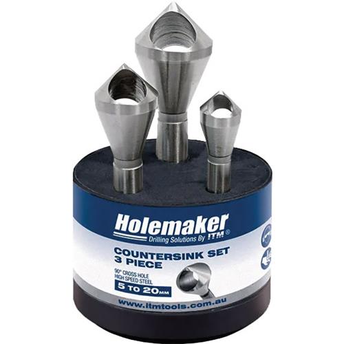 Holemaker 3pc Crosshole 90deg Countersink Set