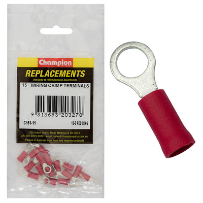 1/4in / 6.3mm Red Ring Terminal-100Pk Default Title