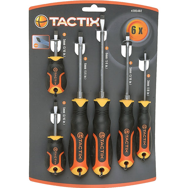 Tactix 6pc Screwdriver Set - Slot Default Title