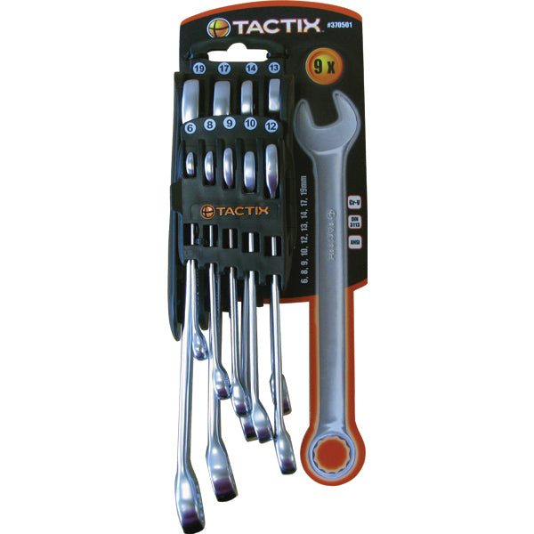 Tactix 9pc Combination Spanner Set - Metric Default Title