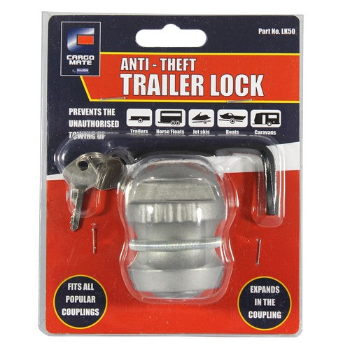 TRAILER TOWBALL COUPLING ANTI-THEFT LOCK 50MM