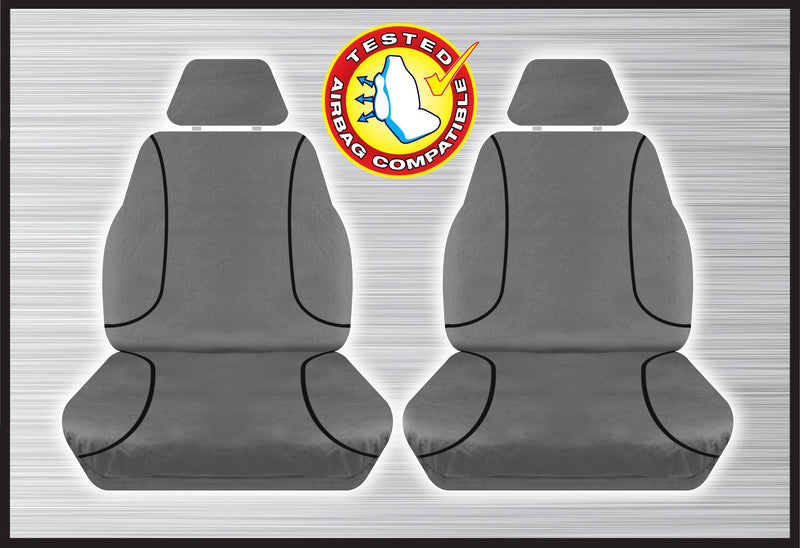 GREY CANVAS FRONT SEAT COVER PAIR - NISSAN NAVARA