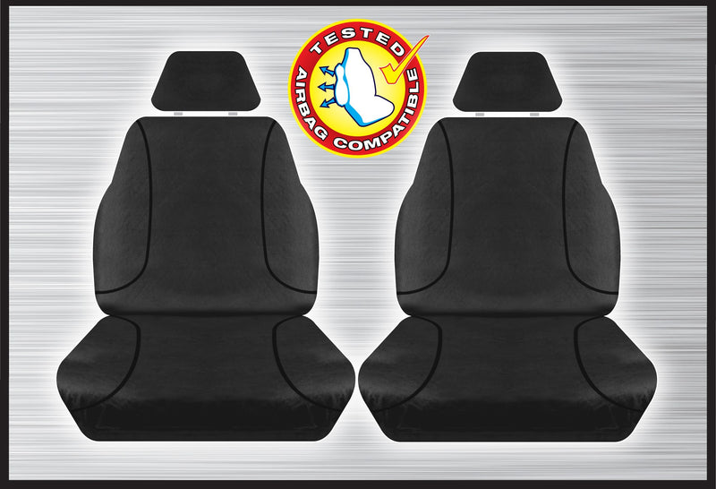 BLACK CANVAS FRONT SEAT COVER PAIR - MITSUBISHI TRITON 2015+