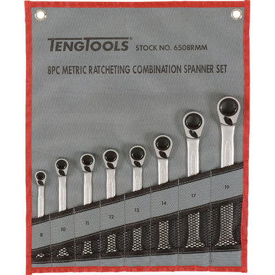 Teng 8pc Rev Ratchet Metric Spanner Set 8-19Metric Default Title