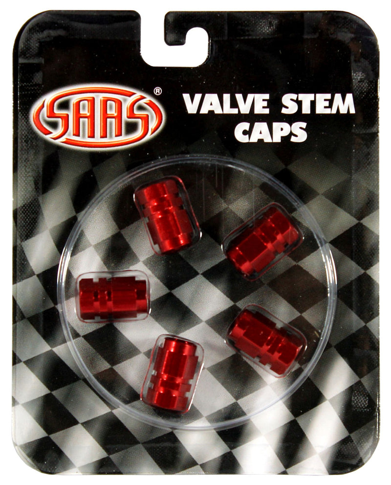 RED TYRE VALVE CAPS PK5