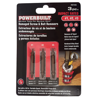 3pc Bolt Remover & Damaged Screw Extractor Default Title
