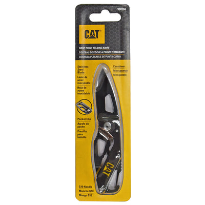 Cat® 135mm Folding Skeleton Knife with Black Blade and Carabiner Default Title
