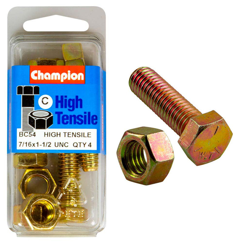 Champion 1-1/2in x 7/16in Set Screw  & Nut ® - GR5 Default Title