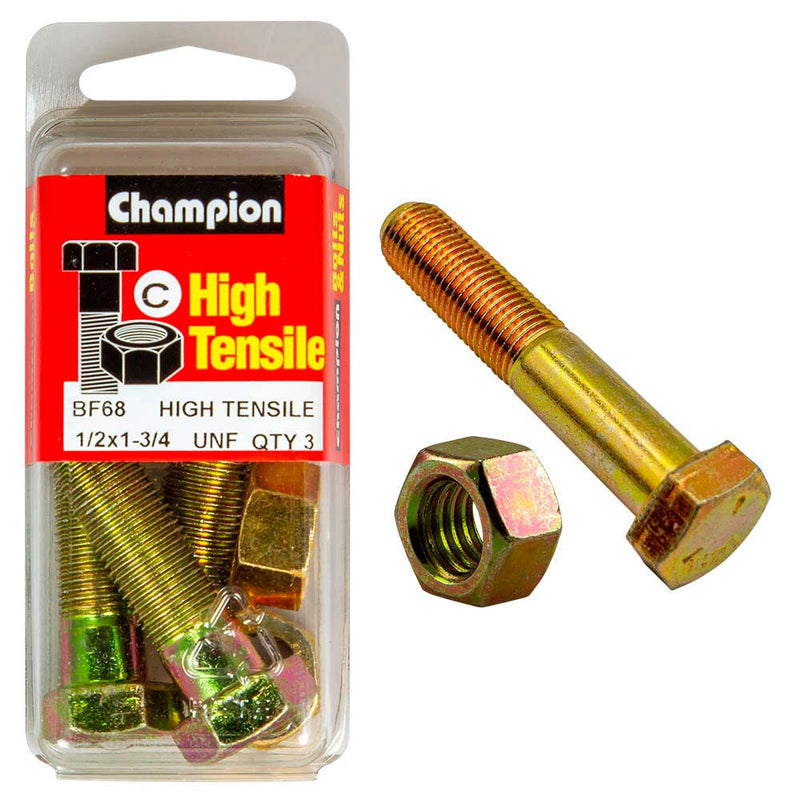 Champion 1-3/4in x 1/2in Bolt And Nut (C) - GR5 Default Title