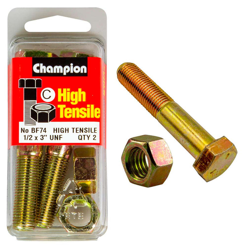 Champion 3in x 1/2in Bolt And Nut (C) - GR5 Default Title