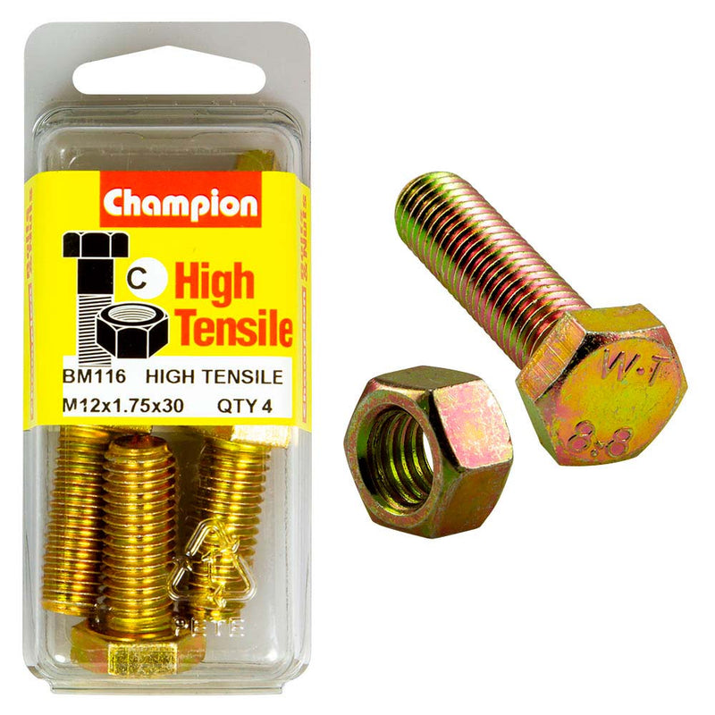 Champion M12 x 30 Set Screw & Nut (C) - GR8.8 Default Title