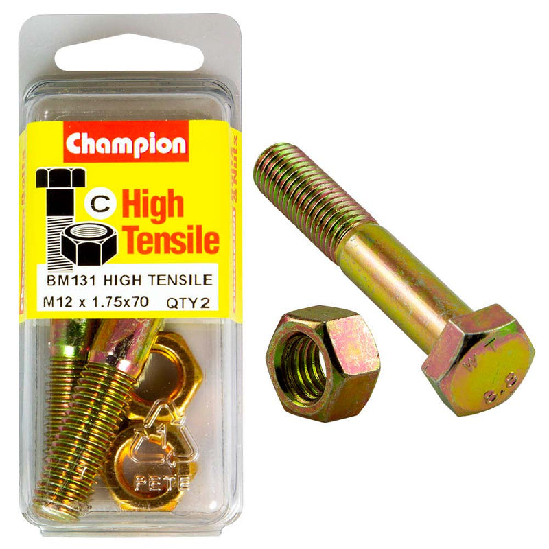 Champion 12 x 70 Bolt And Nut (C) - GR8.8 Default Title