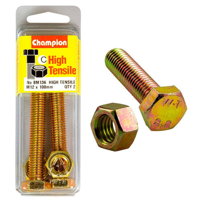 Champion M12 x 100 Set Screw & Nut (C) - GR8.8 Default Title