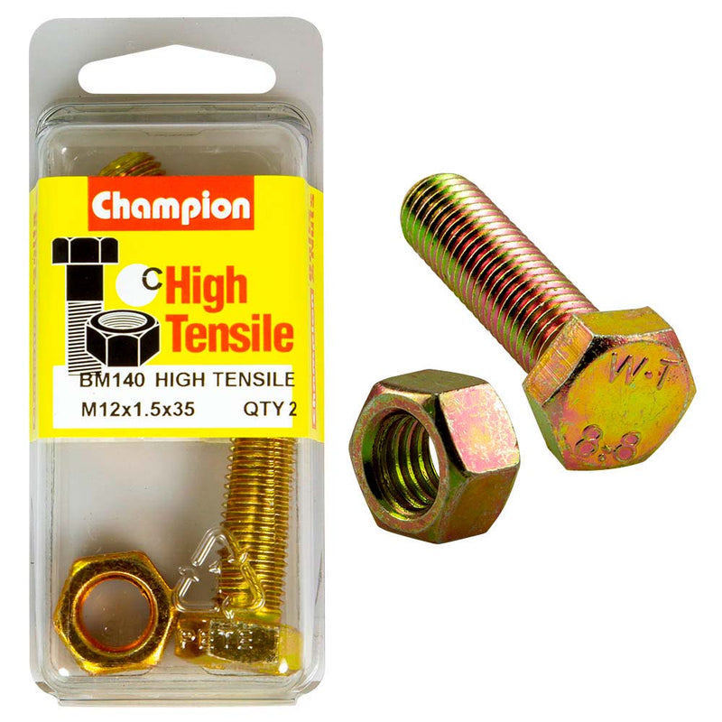 Champion M12 x 35 x 1.5 Set Screw & Nut (C) - GR8.8 Default Title