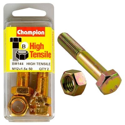 Champion 12 x 50 x 1.5 Bolt And Nut (B) - GR8.8 Default Title