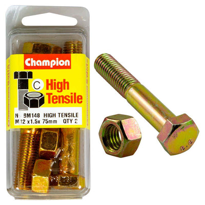 Champion M12 x 75 x 1.5 Bolt & Nut (C) - GR8.8 Default Title