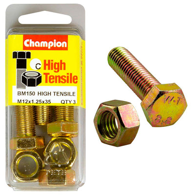 Champion M12 x 35 x 1.25 Set Screw & Nut (C) - GR8.8 Default Title