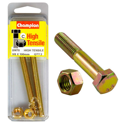 Champion M8 x 100 Set Screw & Nut (C) - GR8.8 Default Title