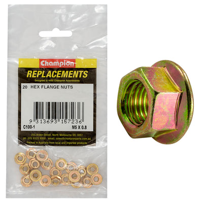 Champion M5 x 0.8 Hex Flange Nut -20pk Default Title