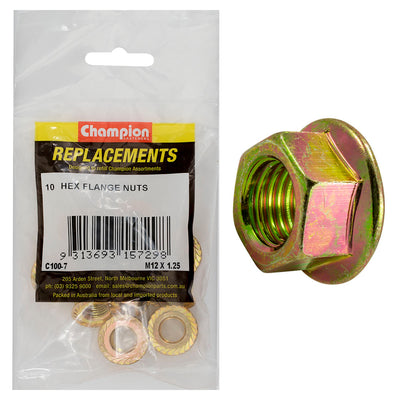 Champion M12 x 1.25 Hex Flange Nut -10pk Default Title