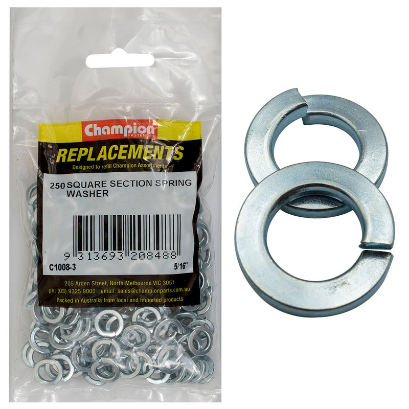 Champion 5/16in / 8mm Square Section Spring Washer -250pk Default Title