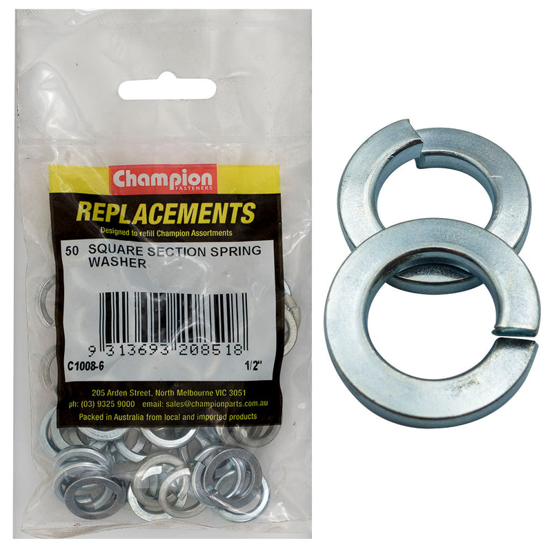 Champion 1/2in Square Section Spring Washer -50pk Default Title