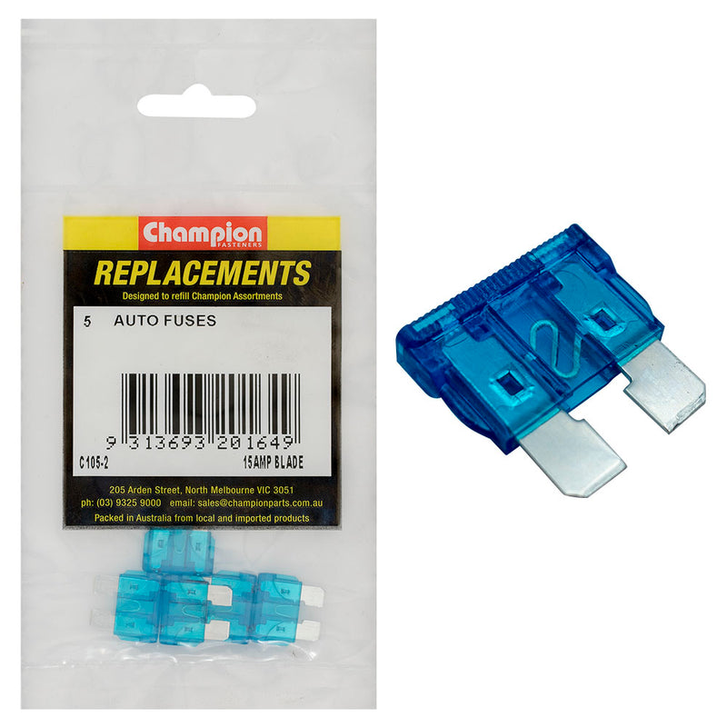 Champion AF 15Amp Standard Blade Fuse -5pk Default Title