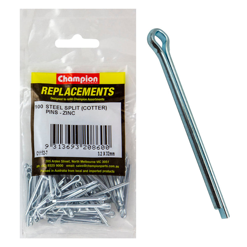 Champion 3.2mm x 32mm Steel Split (Cotter) Pin -100pk Default Title