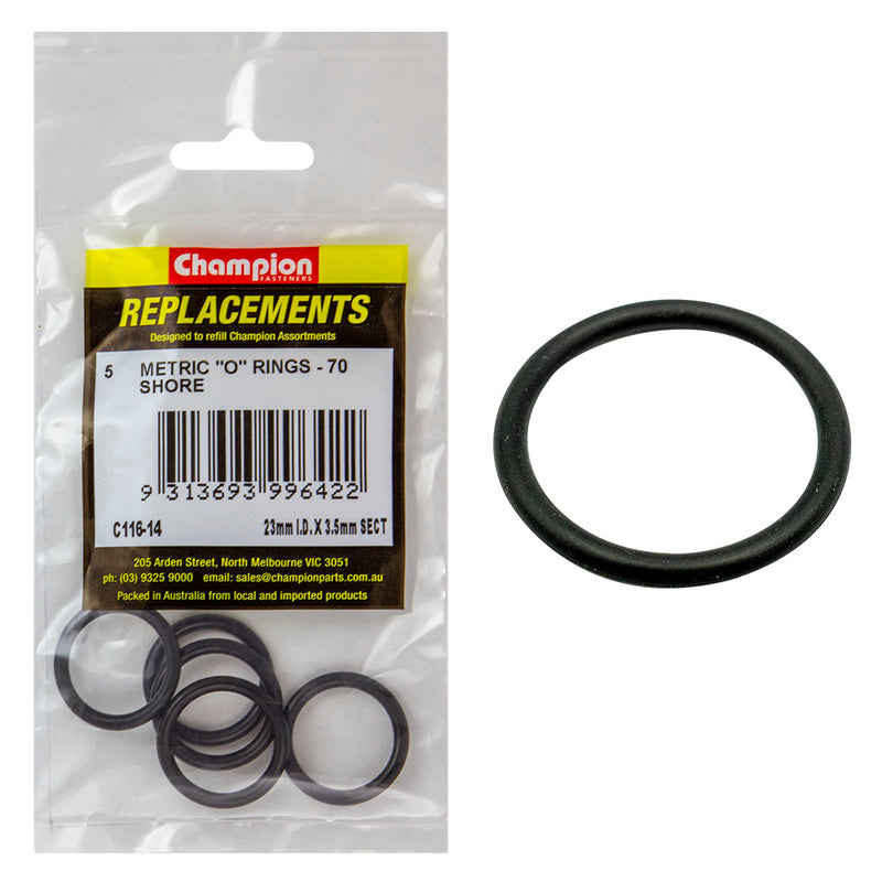 Champion 23mm (I.D.) x 3.5mm Metric O-Ring -5pk Default Title