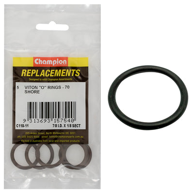 Champion 7/8in (I.D.) x 1/8in Imperial Viton O-Ring -5pk Default Title