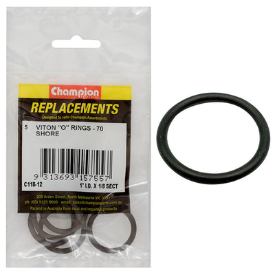 Champion 1in (I.D.) x 1/8in Imperial Viton O-Ring -5pk Default Title
