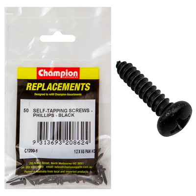 Champion 6G x 1/2in S/Tapping Screw Pan Head Ph -50pk Default Title
