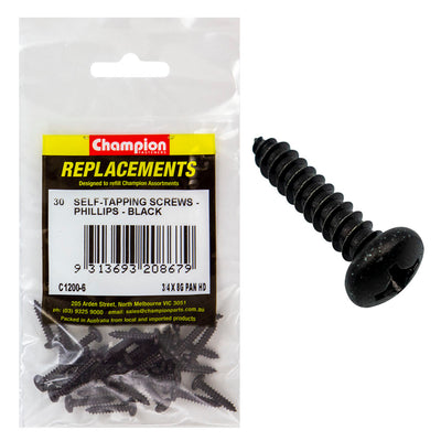 Champion 8G x 3/4in S/Tapping Screw Pan Head Ph -30pk Default Title