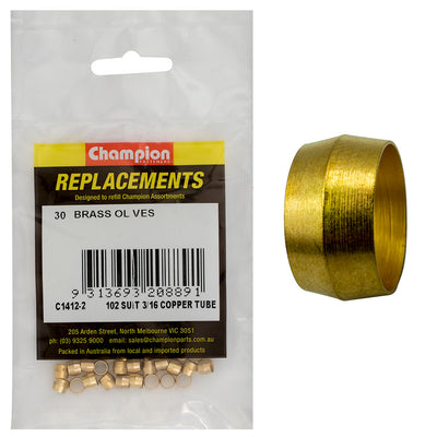 Champion 3/16in Brass Compression Type Olive -30pk Default Title