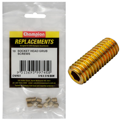 Champion 5/16in x 5/16in BSW Socket Grub Screw -10pk Default Title