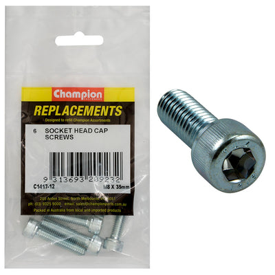 M8 X 35MM SOCKET HEAD CAP SCREWS - 6PK Default Title