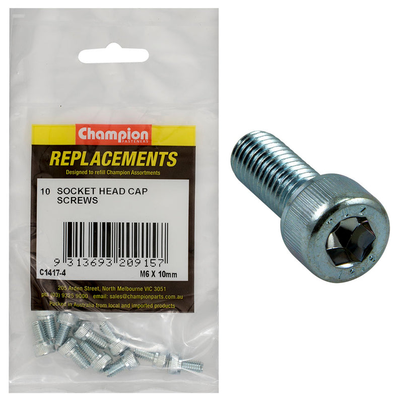 M6 X 10MM SOCKET HEAD CAP SCREWS - 10PK Default Title