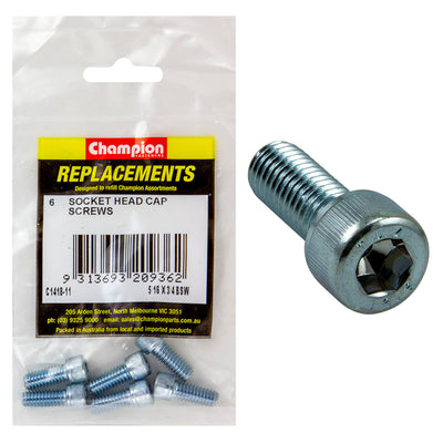 Champion 5/16in x 3/4in BSW Socket Head Cap Screw -6pk Default Title