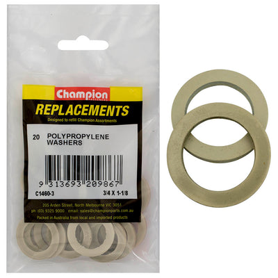 3/4IN X 1-1/8IN X 3/32IN POLYPROPYLENE WASHERS Default Title